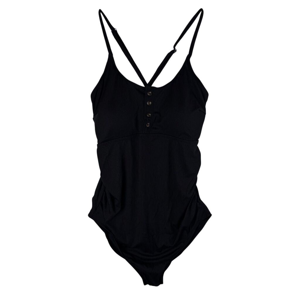 NWOT Black Maternity Bathing Suit with Ribbed Material Size XL